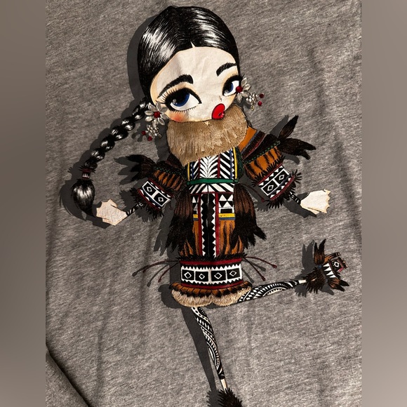 Dsquared2 Cropped jeans Embroidery + Long sleeve shirt. Girls Size 10 - Picture 3 of 16